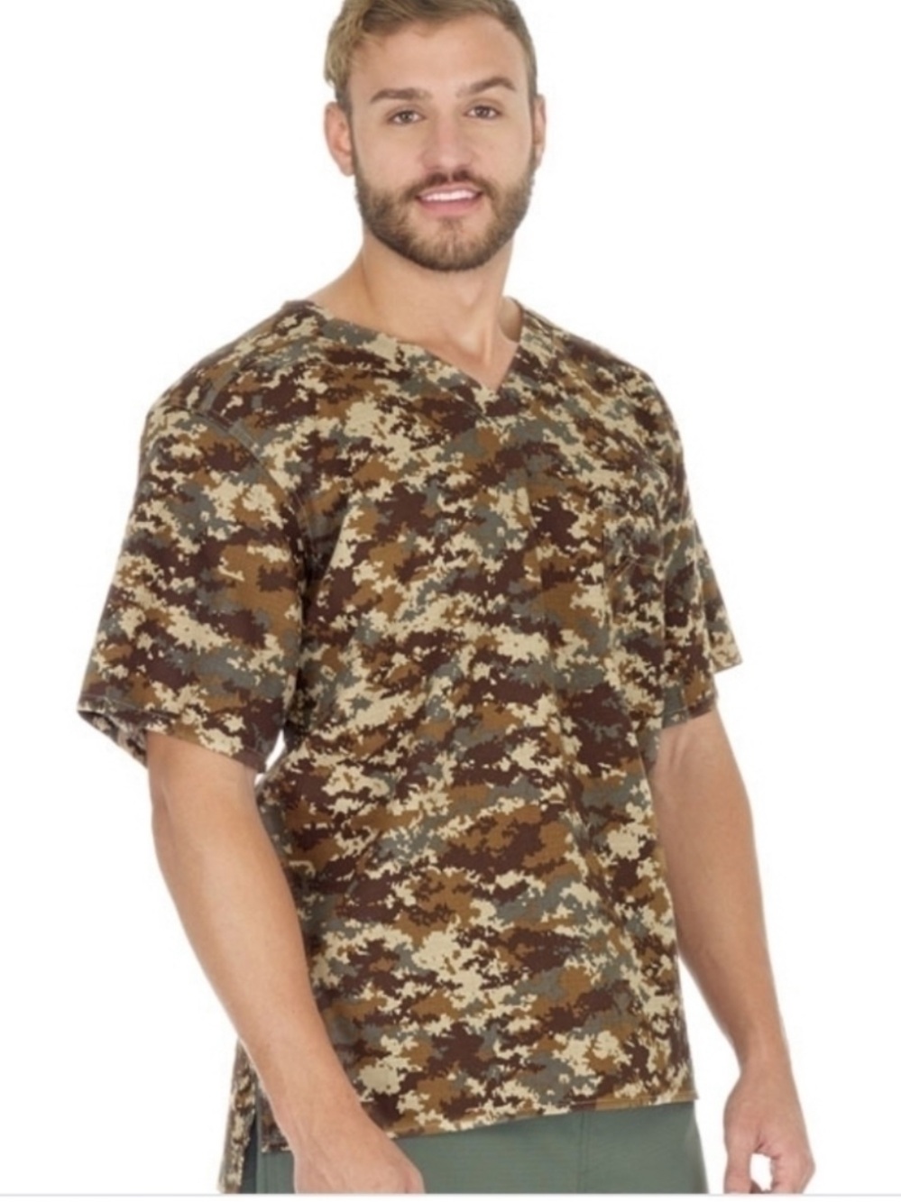 CARHARTT Mens Camo Print Ripstop Scrub top size Small